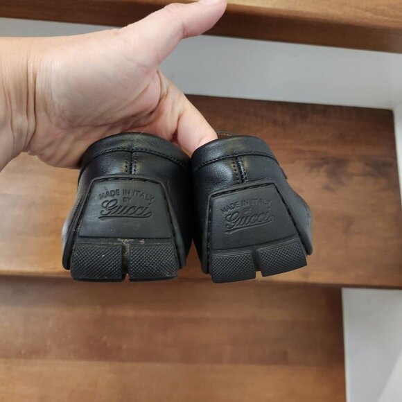 Gucci black guccissima leather loafers in size 6.5 UK men's - Picture 7 of 12